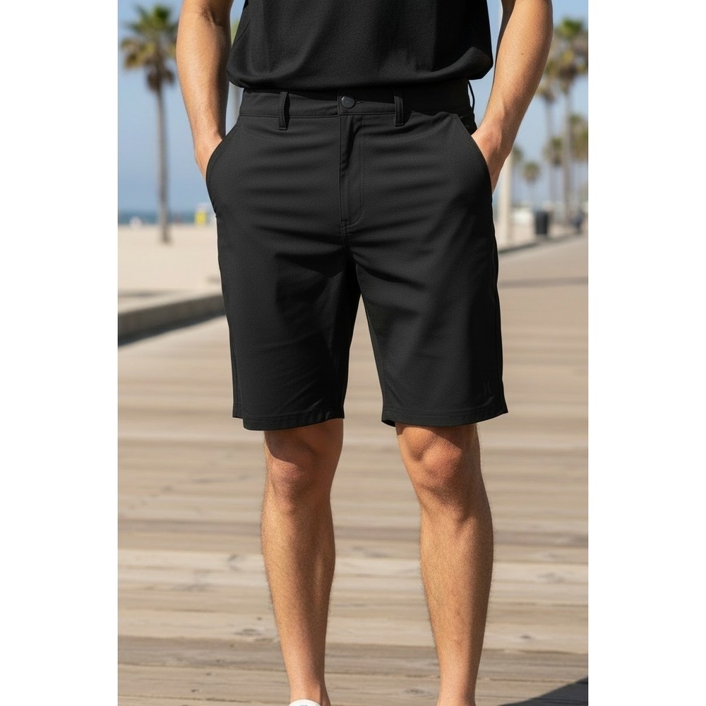 Hurley Mens Black Hybrid Stretch Board Shorts Size 32 Quick Dry Casual Pockets